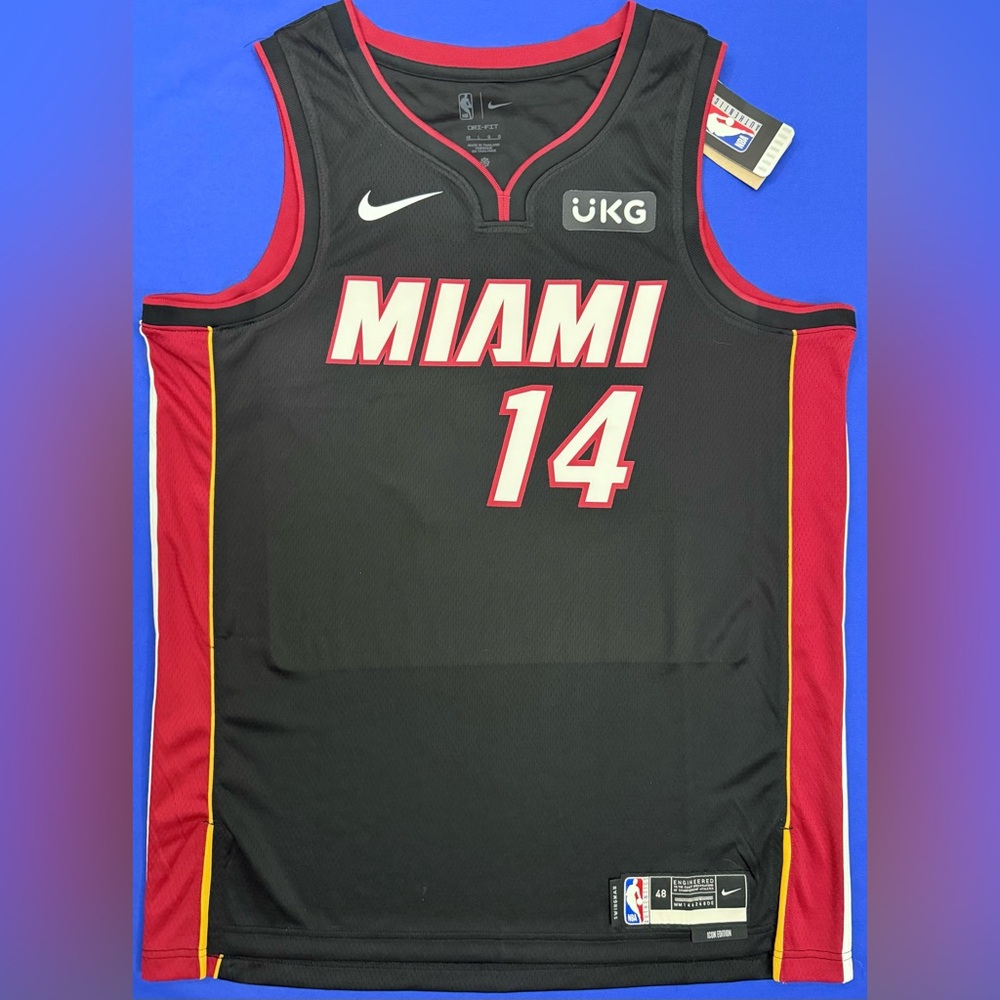 NWT Nike Tyler Herro Miami Heat #14 Black Icon Swingman Jersey 48 Men’s Large